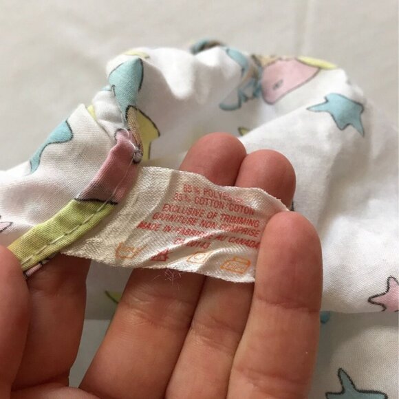 Vintage Fitted Flat Crib Sheet Pastel Bears Balloons Canada - Picture 6 of 6